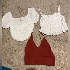 3 crop tops- all fit like a medium